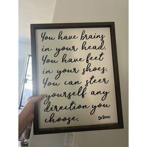 Dr Seuss Oh the Places Youll Go Framed Wood Wall Art Sign Hobby Lobby 16x20